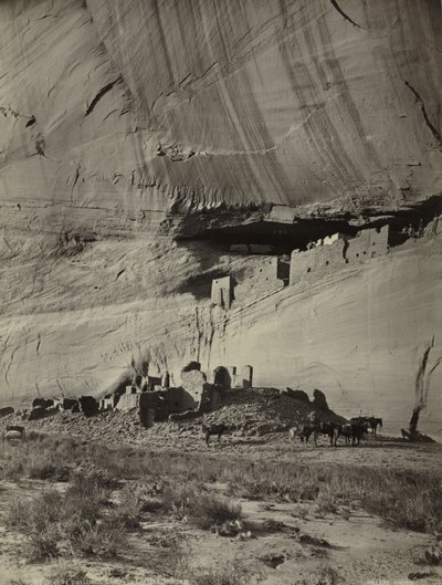 Ruiner av klippboningar, Cañon de Chelly, Arizona av John K. Hillers