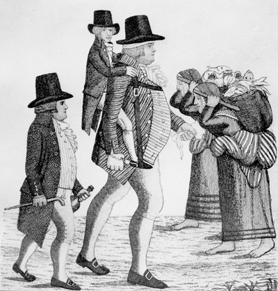 Hamilton Bell bär en Vintners-pojke från Edinburgh till Musselburgh, 1792 av John Kay