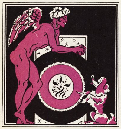 Utsmyckning till historien om Aladdin och den underbara lampan (litho i färg) av John Kettelwell