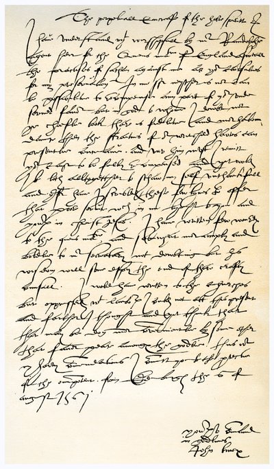 Brev från John Knox till Sir Nicholas Throgmorton, 6 augusti 1561. av John Knox