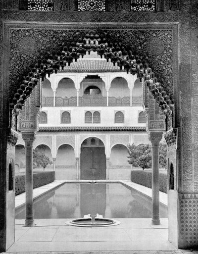 Court of the Myrtles, Alhambra, Spanien, 1893. av John L. Stoddard