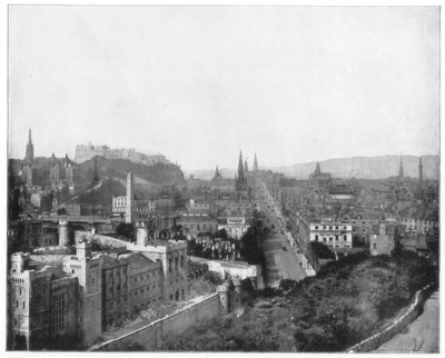 Edinburgh och Scotts monument, sent 1800-tal av John L. Stoddard