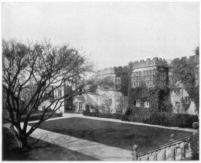 Haddon Hall nära Bakewell, Derbyshire, England, sent 1800-tal. av John L. Stoddard