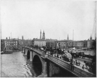 London Bridge, London, sent 1800-tal av John L. Stoddard