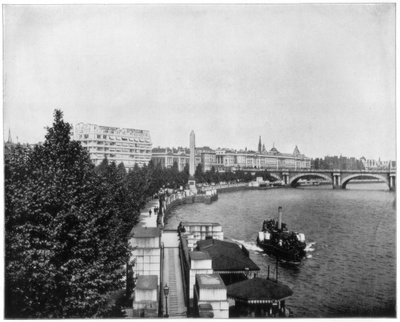 The Thames Embankment och Cleopatras Needle, London, sent 1800-tal. av John L. Stoddard