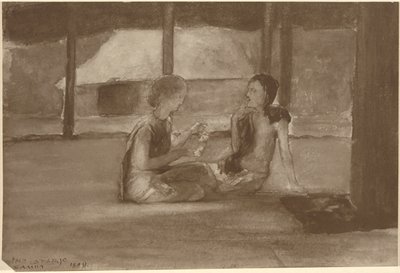 Flickor i Samoan Hut av John La Farge
