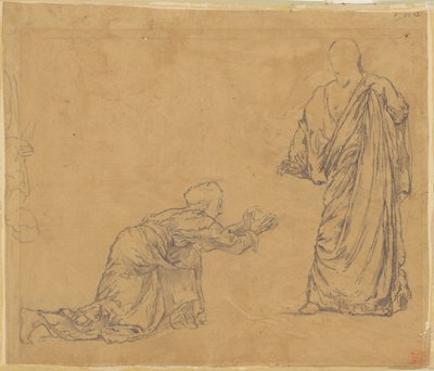 Studie för "Kristus visar sig för Maria" av John La Farge