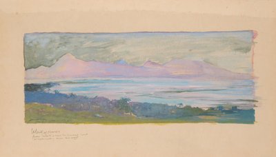 Ön Moorea ser över sundet från Tahiti, januari 1891, 1891. av John La Farge