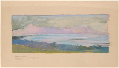 Ön Moorea med utsikt över sundet från Tahiti, januari 1891 av John La Farge or Lafarge