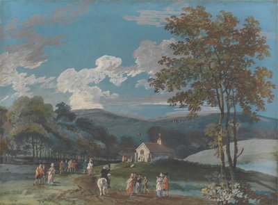 En lantkyrka bland kullar av John Laporte