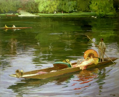 Båtlivsscen vid Maidenhead av John Lavery