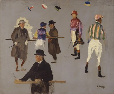 Jockeys och ägare på Epsom av John Lavery