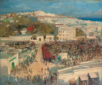 Den moriska flaggan, hissad på den tyska legationen, Tanger av John Lavery