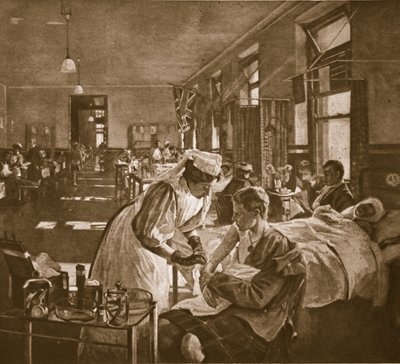 Sårad; London Hospital, 1914-19 av John Lavery
