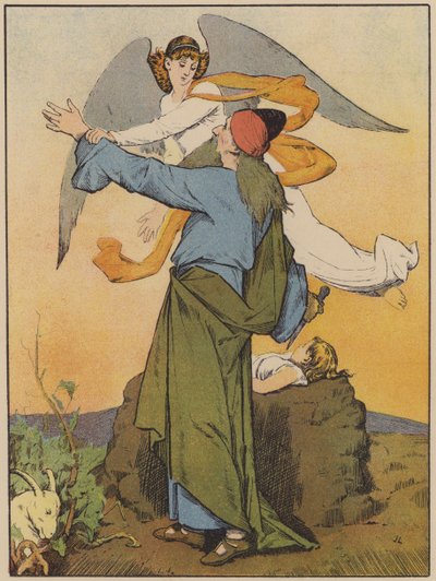 Abraham är tillsagd att inte offra Isak av John Lawson