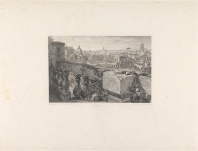 Rom, från Farnese Gardens av John Le Keux