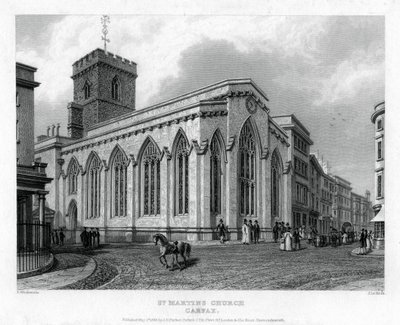 St Martins Church, Carfax, Oxford, 1835. av John Le Keux