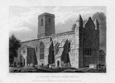 St Peters Church, från sydost, Oxford, 1833. av John Le Keux