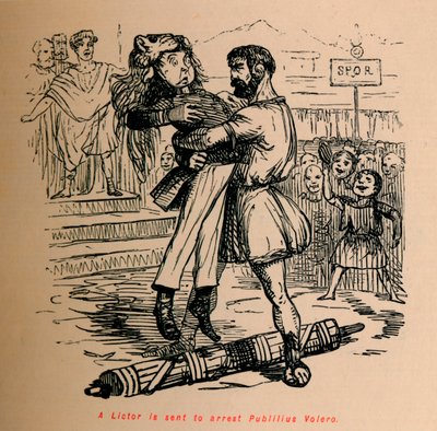 En Lictor skickas för att arrestera Publilius Volero, 1852 av John Leech