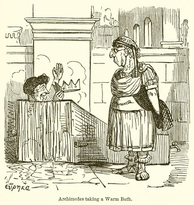 Archimedes tar ett varmt bad av John Leech