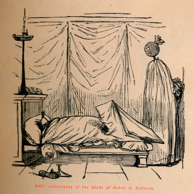 Hemskt utseende av Shade of Remus till Romulus, 1852 av John Leech