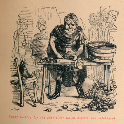 Caesar letar efter pärlorna som Storbritannien hyllades för, c1860, c1860. av John Leech