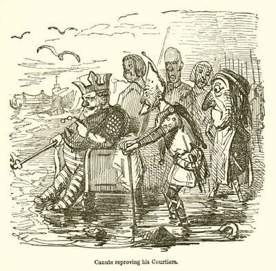 Knut förebrår sina hovmän av John Leech