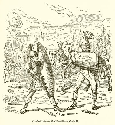 Strider mellan Horatii och Curiatii av John Leech