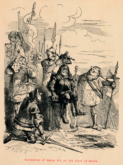 Kröning av Henrik VII på slagfältet, av John Leech