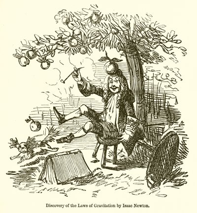 Upptäckten av gravitationens lagar av Isaac Newton av John Leech