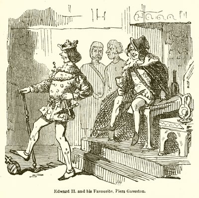 Edward II och hans favorit, Piers Gaveston av John Leech