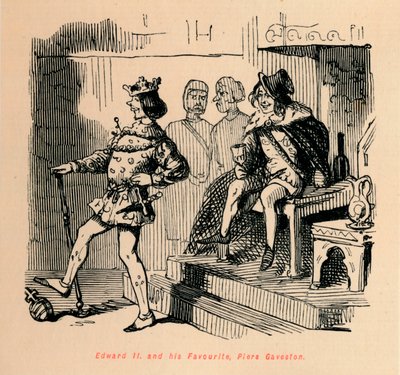 Edvard II. och hans favorit, Piers Gaveston, c1860, c1860 av John Leech