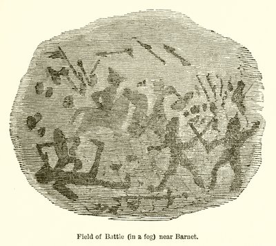 Slagfält (i dimma) nära Barnet av John Leech