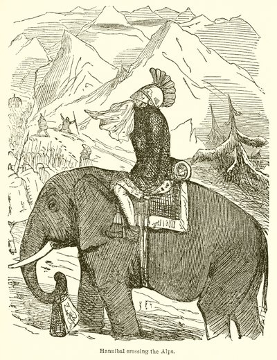 Hannibal korsar alperna av John Leech
