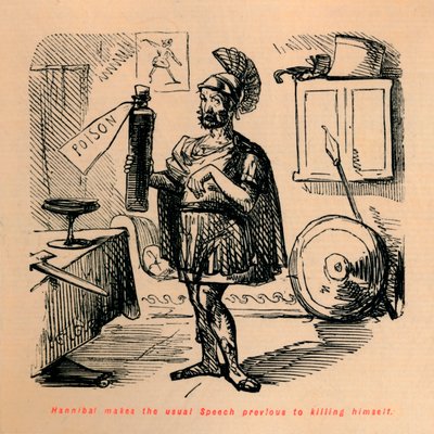 Hannibal håller det vanliga talet innan han tog sitt liv, 1852 av John Leech