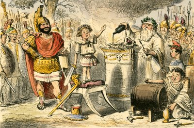 Hannibal, medan ännu ett barn svär evigt hat mot romarna av John Leech