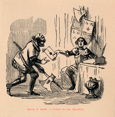 Henry V. skickar en vän till Dauphin, c1860, c1860 av John Leech