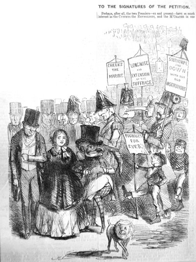Så kan Chartisternas procession ha sett ut, 1848 av John Leech
