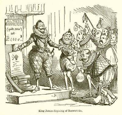 King James gör sig av med baronetiteter av John Leech