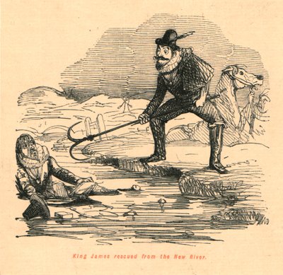 King James räddade från New River, 1897. av John Leech
