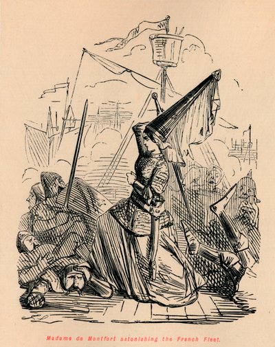 Madame de Montfort häpnade den franska flottan, c1860, c1860 av John Leech