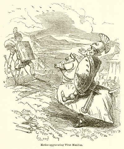 Metius Försvårande Titus Manlius av John Leech