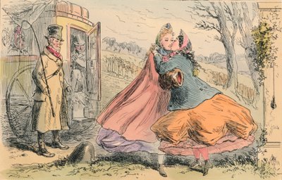 Miss Shannons ankomst till Baldon Hall, 1855. av John Leech