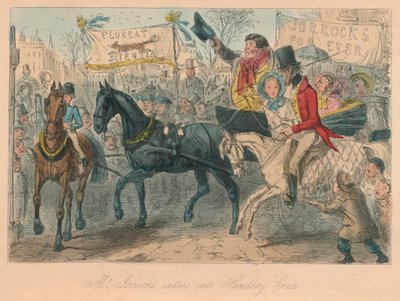 Mr Jorrocks går in i Handley Cross, 1854 av John Leech