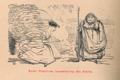 Numa Pompilius minns grottan, 1852 av John Leech