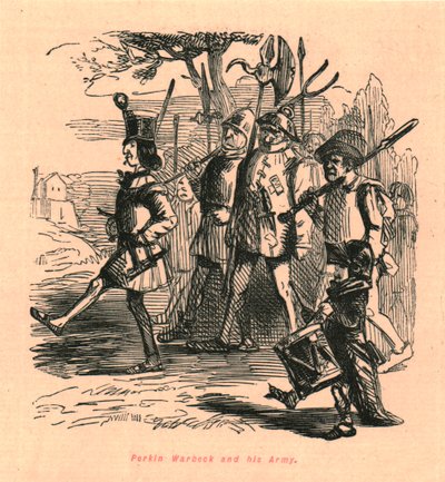 Perkin Warbeck och hans armé, 1897. av John Leech