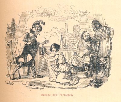 Rowena och Vortigern, c1860, c1860. av John Leech