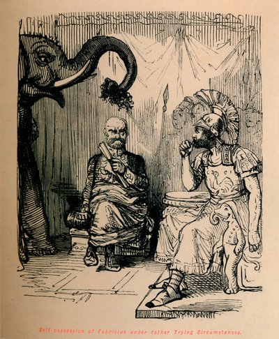 Självbesittning av Fabricius under ganska prövande omständigheter, 1852 av John Leech
