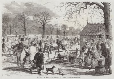 Skridskoåkning i Hyde Park av John Leech