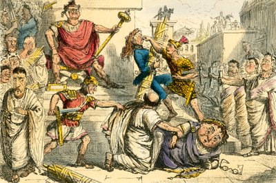 Tarquinius Superbus gör sig själv till kung av John Leech